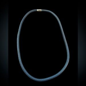 Endless denim blue long wrap bracelet